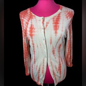 Orange and White Tie-Dye Cardigan, Pre-loved.